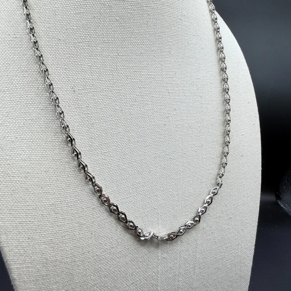 Stainless Steel Geometric Link Necklace Triple Strand Bracelet Set Statement Y2K